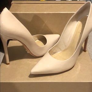 Schutz nude patent leather heel